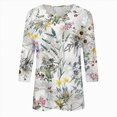 thumbnail image 4 of Paguaki Womens Floral Print 3/4 Sleeve Tunic Top Crewneck Blouse Soft Breathable Lightweight Casual Everyday T Shirts, 4 of 5