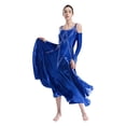 thumbnail image 3 of RUNQHUI Robe de Danse de Salon pour Femmes avec Strass, Robe de Compétition Moderne Professionnelle Valse Tango Bleue TP, 3 of 7