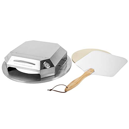 only fire Universal Stainless Steel Pizza Oven Kit for Most 22? Charcoal Kettle Grilll - Professional Pizza Baking Tools Including Pizza Chamber, 15" Round Pizza Stone & 13.5 x 16 inch Pizza Peel