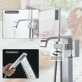 thumbnail image 4 of Wowow Brushed Nickel 1-handle Freestanding Waterfall Bathtub Faucet with Hand Shower (Valve Included), 4 of 7