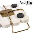 thumbnail image 5 of happimess Monarch 12" x 6" Modern Industrial Metal/Marble Scalloped Base Vanity Tray, White/Gold, 5 of 5