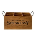thumbnail image 6 of American Art Decor The Speakeasy Wood Crate Bottle Holder with Metal Handles - 7" x 14" x 8", 6 of 7
