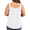 thumbnail image 5 of Daystry Plus Size Tank Tops for Women Loose Fit Lace Sleeveless Women's Summer Tanks White 3X, 5 of 13