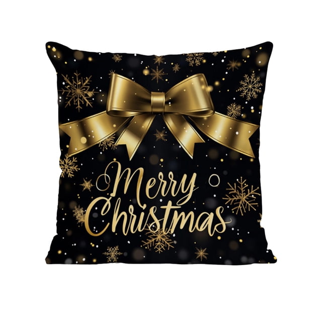 Outdoor Christmas Decorations 18 x 18 in Polyester Pillowcase With Zipper Flat Printed Three-Dimensional Holiday Patterns Multicolor