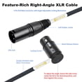 thumbnail image 2 of Cable XLR Devinal giratorio en ángulo recto macho a hembra de 1 m, 2 unidades, 2 of 7
