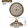 thumbnail image 2 of 2pcs Incense Burner Cover Alloy Incense Holder Classic 66mm Round Ceramic Censer Mesh Lotus Candle Cover Topper Bronze Incense Burner Bowl Decoration, 2 of 9
