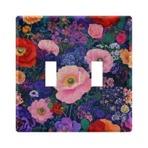 Yayeee Toggle Light Switch Wall Plate 2-Gang 4.56"x4.48" Decorative Outlet Cover, Beautiful Floral Pattern