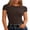 Coffee, variant on Women Short Sleeve Tops Summer 2026 Double Lined Crewneck T Shirt Basic Tight Workout Tee Y2k Clothes Black Small