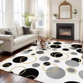thumbnail image 2 of Black Polka Dots Area Rugs 8'x10', Washable Small Throw Rugs for Living Room Patio, Modern Abstract Art Indoor Outdoor Rug Non-Slip Low Pile Carpet Runner Reversible Floor Mats, 2 of 8