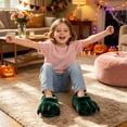 thumbnail image 4 of Kids Winter Solid Color Thickened Fleece House Slippers Claw, 4 of 7