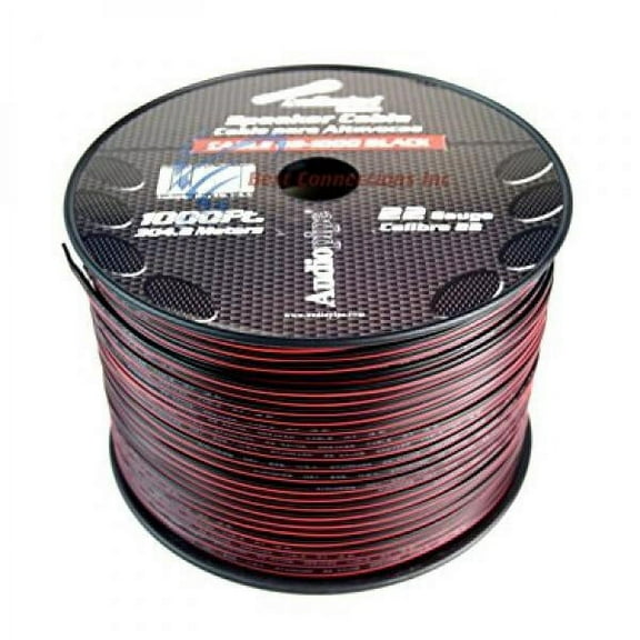 22 Gauge 1000' Speaker Wire Audiopipe Red Black Zip Cable Copper Clad 12 Volt