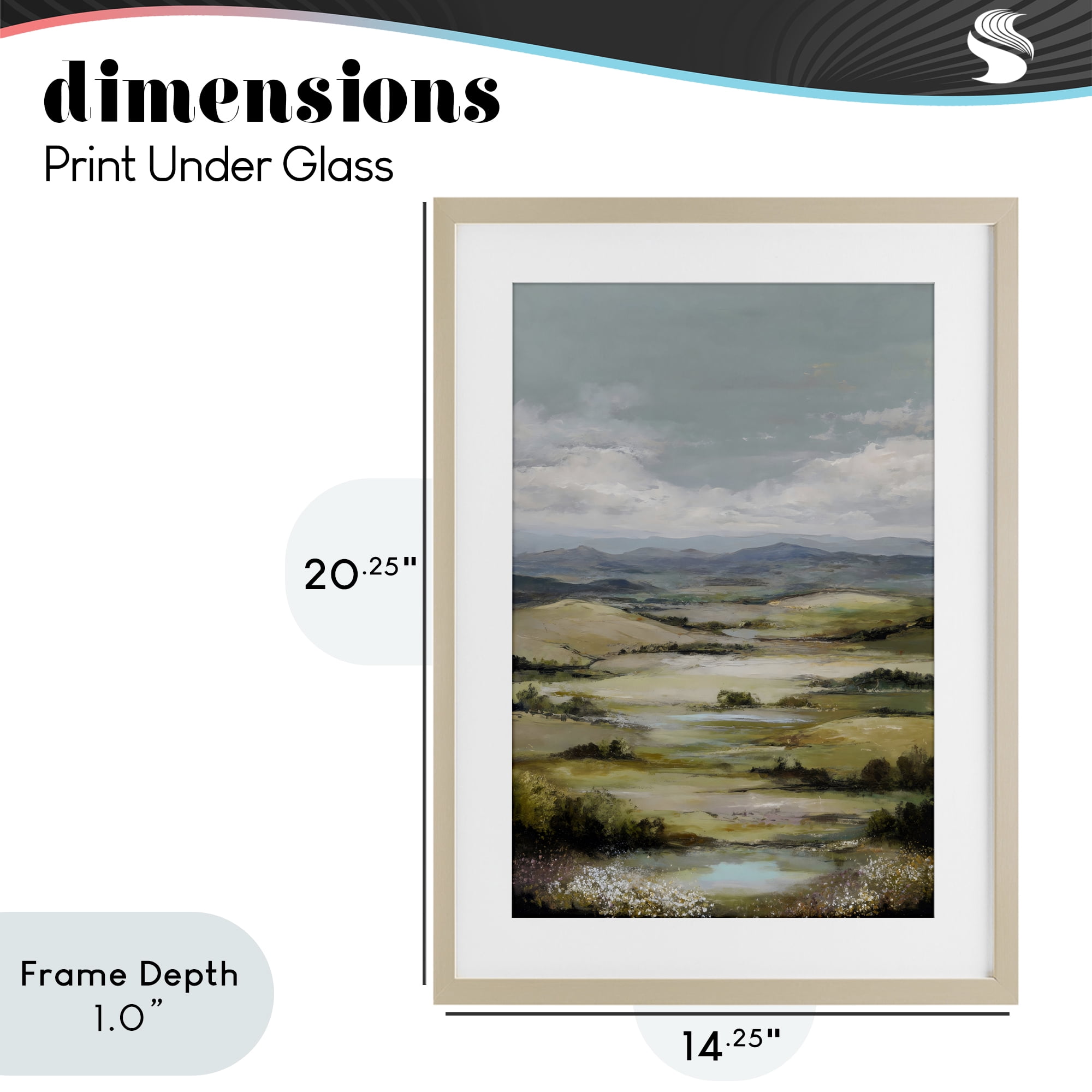 Stupell Industries Rolling Mountain Meadows Birch Framed Print Under Glass, design by Petal Prints Design
