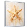 thumbnail image 2 of Designart "Golden Beige Starfish Simplicity" Starfish Floater Framed Canvas Art Print, 2 of 5