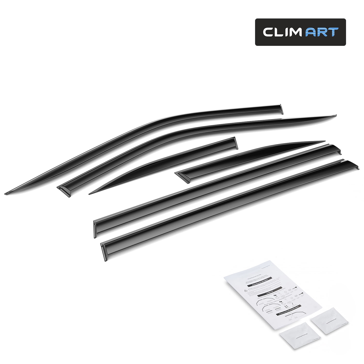 CLIM ART Incredibly Durable Rain Guards for Toyota Highlander 2020-2026, Original Tape-on Window Deflectors, Vent Deflector,Window Visors, Car Accessories,6pcs. - 520351