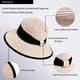 thumbnail image 3 of Sombrero de paja ajustable con circunferencia de 56-60 cm, sombrero de playa para mujer, sombrero de sol con protección solar, sombrero de pescador para vacaciones de verano, 3 of 5