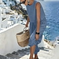 thumbnail image 5 of Chbgutlmr Womens Cotton Linen Sets Sleeveless Crew Neck Crop Tank Tops Cinch Bottom Elastic Waist Joggers Casual Loose Summer 2 Piece Outfits, 5 of 9