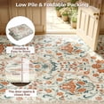 thumbnail image 6 of WANLISELL 5'x7' Floral Area Rug, Non Slip Machine Washable Rug for Living Room, Indoor Carpets with Non Slip Back, Beige Orange, 6 of 13