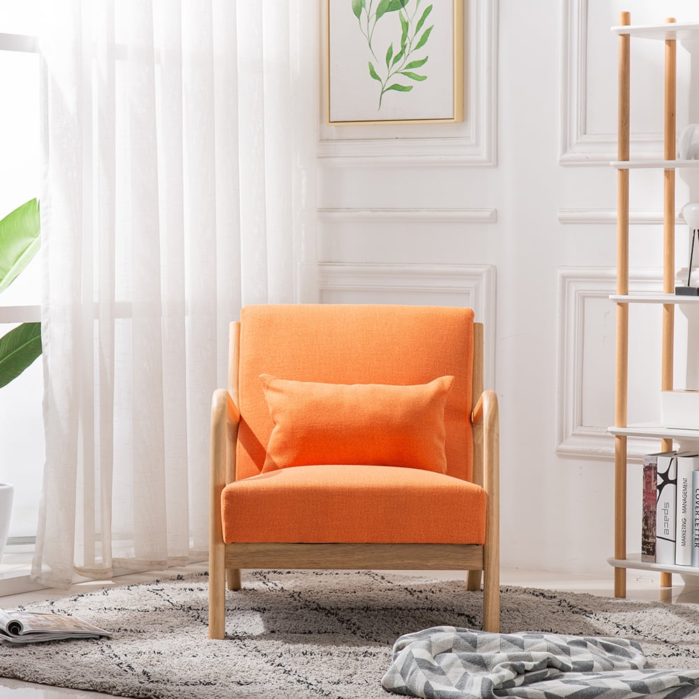 Kepooman Medieval-Style Leisure Armchair, Modern Fabric Lounge Chairs for Living Room Bedroom, Orange Kepooman Medieval-Style Leisure Armchair, Modern Fabric Lounge Chairs for Living Room Bedroom, Orange