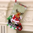 thumbnail image 3 of Billuyoard Bonito calcetín navideño para regalo, bolsa de joyería, muñeca 3D, muñeco de nieve, Papá Noel, estampado de gran tamaño, Kits de decoración para fiestas Alce, 3 of 6