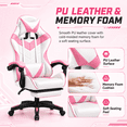 thumbnail image 4 of JaxShark Ergonomic Racing Style Gaming Chair with Footrest for Adults, Pink, 4 of 8