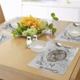 thumbnail image 4 of Ambesonne Modern Place Mats Set of 4, Alarm Clock with Clouds, Standard Size, Pale Grey, 4 of 6