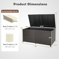 thumbnail image 2 of Gymax Coffre de Terrasse en Rotin Osier de 175 Gallons avec Roues et Doublure pour Jardin, 2 of 10