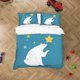 thumbnail image 2 of 3D Cartoon Azul Cielo Nocturno Oso Polar Animal Estrella Funda de edredón Juego de ropa de cama, 2 of 2