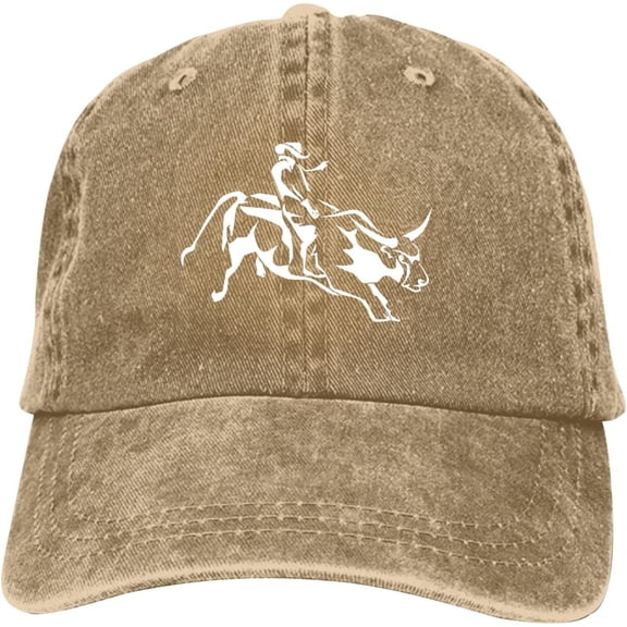 Bull Riding Baseball Cap Vintage Adjustable Washed Hats Cowboy Hats Denim Dad Hat for Men Women Boy Girl
