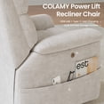 thumbnail image 6 of COLAMY Power Lift Recliner Chair for Elderly, Electric Massage and Heat Sofa with Lift Assistance, 20W USB and Type-C Fast Charging, Beige, 6 of 11