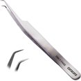 thumbnail image 1 of Curacoro Lash Tweezer - Professional & Precision Fiber Tip Grip Lash Tweezers for Eyelash Extensions, Multi Shapes & Purposes Tweezers for Volume, Isolation & Classic Lashes (Silver, Only Fan), 1 of 8