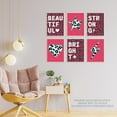 thumbnail image 3 of Pack of 6 Leopard Pattern and Bold Shapes Pink and Turquoise Beautiful Bright Strong Typography Unframed Wall Art Living Room Prints Set, 3 of 5