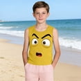 thumbnail image 5 of SGFCWSX Boys Tank Tops Crew Neck Print Sleeveless Regular Fit Outdoor Daily Wear Tops for Kids Yellow Size 12 Years, 5 of 6