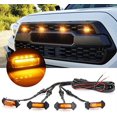 thumbnail image 1 of Amber Yellow LED Grille with Fuse for Tacoma TRD PRO Front Grille 2016 2017 2018 (4 Pieces, Amber Housing with Amber Light), 1 of 5