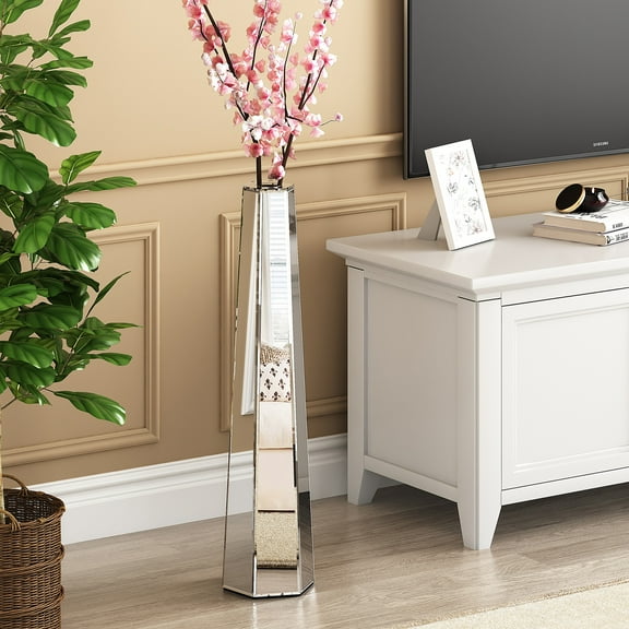 SHYFOY 15” Glass Glam Decorative Floor Vases