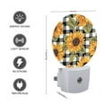 thumbnail image 3 of Night Light Plug into Wall,Dusk to Dawn Sensor Auto-On/Off for Bathroom, Hallway,Kids Room-Close Up Of Sunflowers On Checkered Background, 3 of 4
