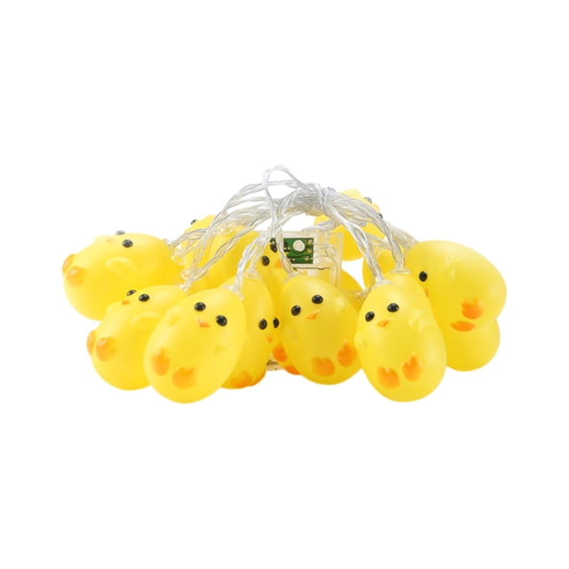 Colorful Little Yellow Chicken Light String Animals Light String Easter Lights Cartoons Little Egg Pendant Easter Decoration Plastic Light String