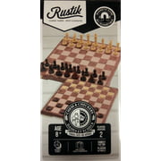 2 In 1 Magnetic Folding Peach Wood (12") Chess & Checkers
