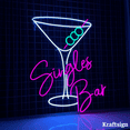 thumbnail image 2 of Craftnamesign Singles Bar Neon Sign, Bar Club LED Sign, Home Bar Decor, 2 of 4