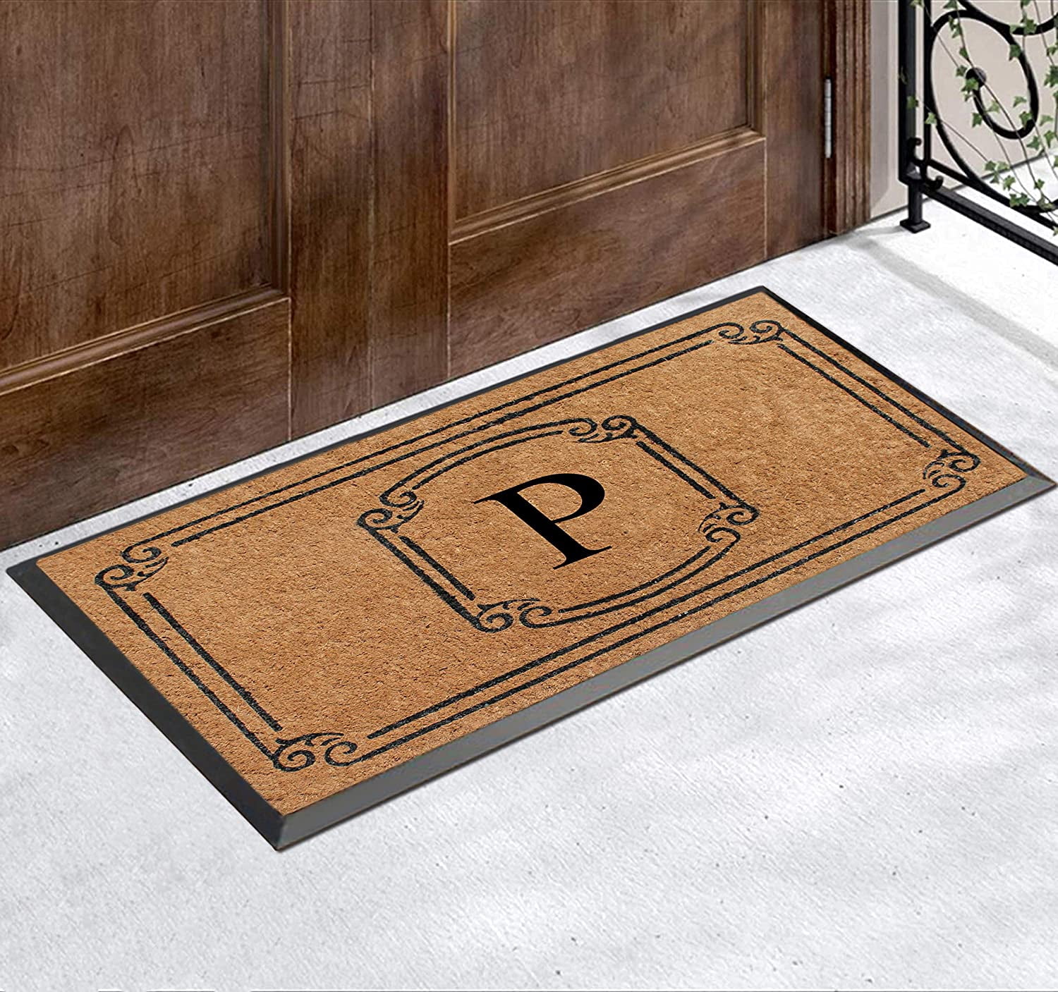 A1 Home Collections Rubber and Coir Molded Door Mat 30x48 Inch Designer Hand-Crafted ,Personalized ,Double/Single Door Mat