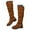 Brown, variant on Black Boots for Women Women's Knee High Boots Flat Warm Winter Boots with Side Zipper Blue,Size 8.5
