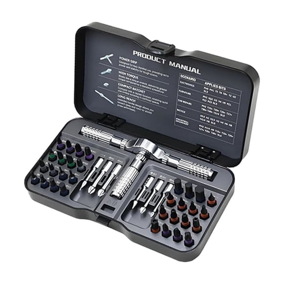 Ratcheting Screwdriver Set 40 Piece High Hardness Steel Precision Screwdriver with Ratchet Handle and Portable Storage Case