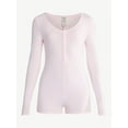 thumbnail image 4 of No Boundaries Button Front Sleep Romper with Long Sleeves, Women’s and Women's Plus, XS-4X, 4 of 4