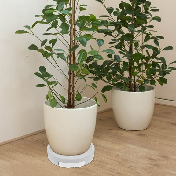 Phenofice flower pot stand with wheels Flower Holder for Indoor Plants White Homeowners Balcony 1Set