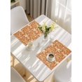 thumbnail image 5 of Vintage Flower Placemats Set of 8, Orange Bird Leaf Branch Botanical Tree Placemats for Dining Table, Place Mats for Kitchen Tabletop, Waterproof Wipeable Dining Table Mats Set, 5 of 9