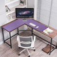 thumbnail image 2 of Tapete de escritorio Mydours en forma de L 115 x 115 x 40 cm, cuero PU, morado, 2 of 6