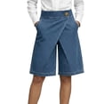 thumbnail image 2 of Women Y2k Wide Leg Jean Shorts Denim Bermuda Grunge Shorts Summer Loose Fit Low Rise Jorts Blue M, 2 of 4
