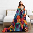 thumbnail image 5 of DouZhe Ultra-Soft Micro Fleece Lightweight Flannel Bed Blanket, Diversity World Faces Print Cozy Warm Throw Blankets, 40"x30", 5 of 7