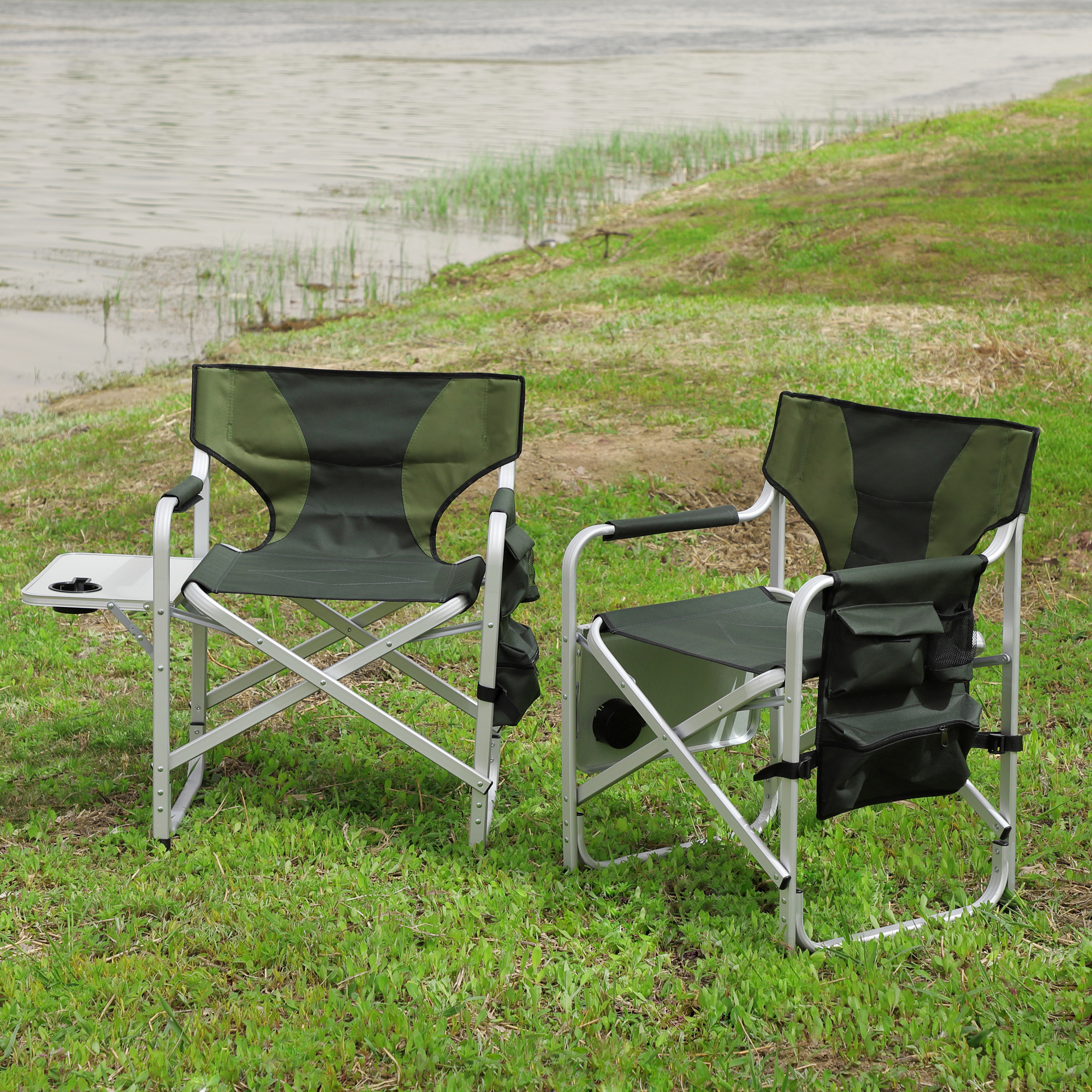 HUTWIFE Lightweight Oversized Camping Folding Chair, Folding Camping Chairs with Cup Holder and