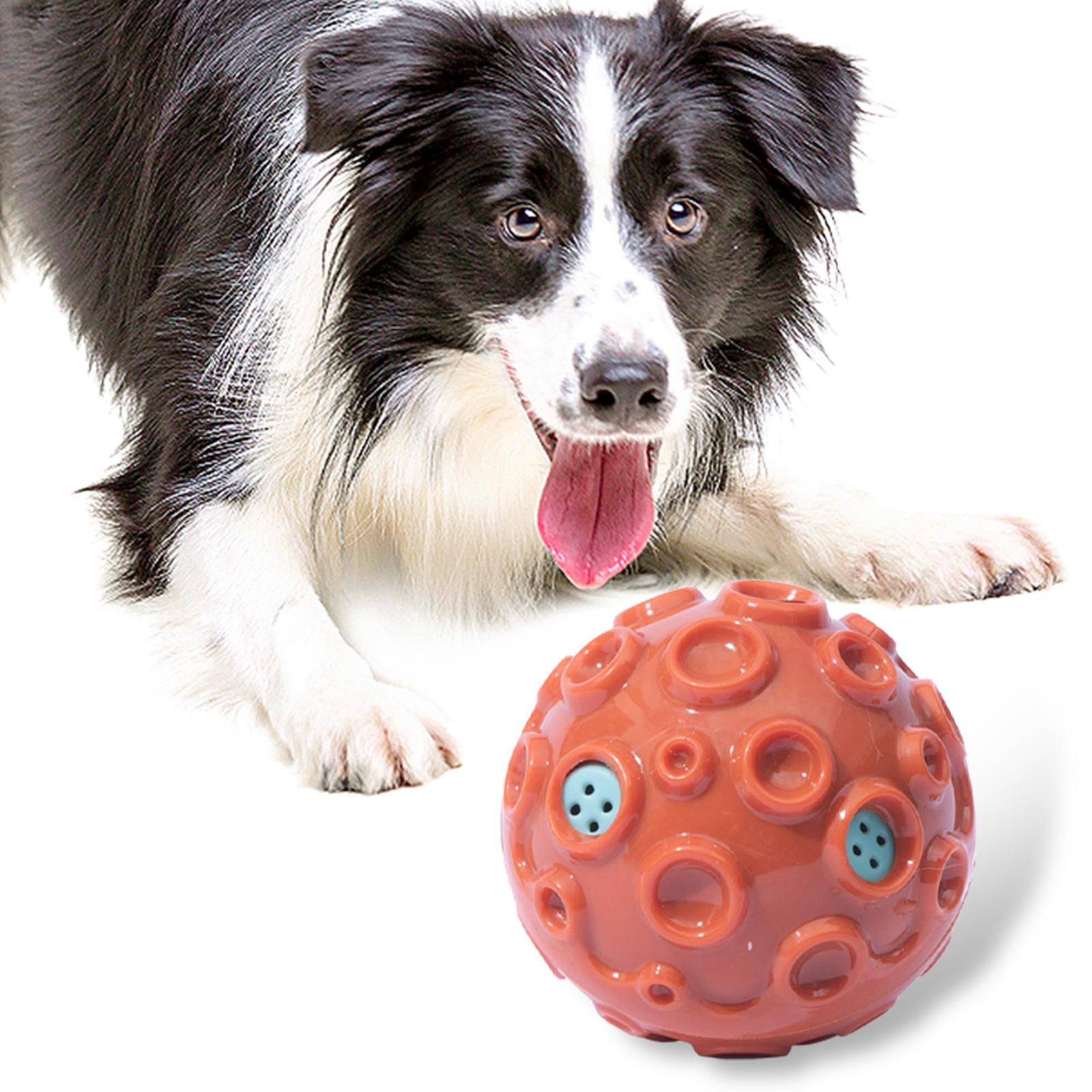 Bvdfgk Aggressive Chew Dog Toy Ball, Interactive Dog Ball with Squeaking Sound, Durable Red