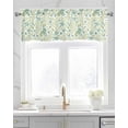 thumbnail image 2 of Green Leaves Floral Linen Curtain Valance for Bedroom/Bathroom/Kitchen/Office/Living/Dining Room Windows,Contemporary Boho Pastel Plant Herb Pocket Topper Drapes Decorative Cafe Drapery Panel 54x18, 2 of 6